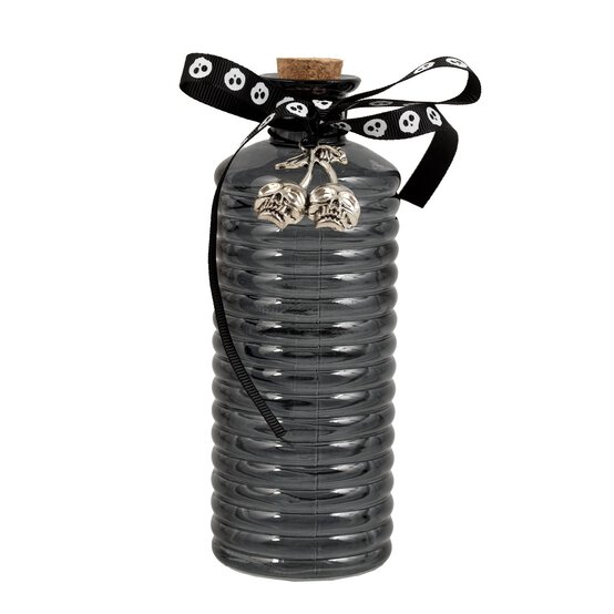 Black Skull Cherries Potion Bottle with Cork Top 17cm image number 4
