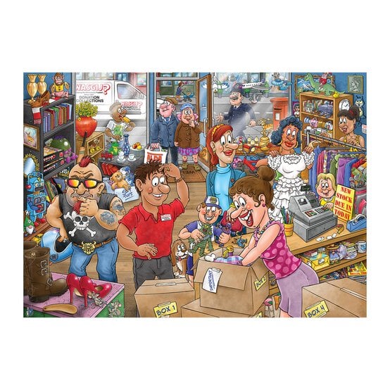 Wasgij Mystery 29 Donation Debacle Jigsaw Puzzle 1000 Pieces image number 2
