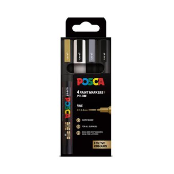 Uni-ball Posca Festive PC-3M Marker Pens 4 Pack