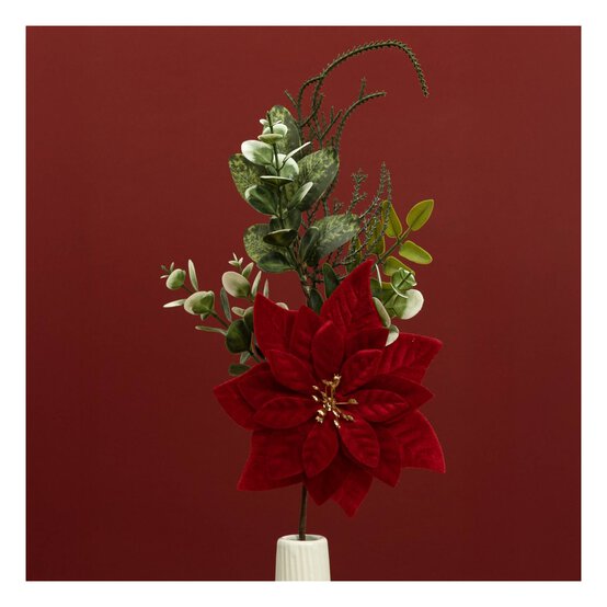 Red Poinsettia Pick 50cm image number 1