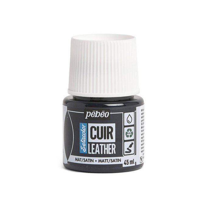 Pebeo Setacolor Extreme Black Leather Paint 45ml Hobbycraft