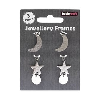 Silver Moon and Star Jewellery Frames 3 Pack