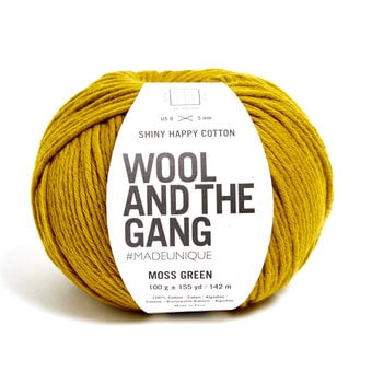 Wool and the Gang Moss Green Shiny Happy Cotton 100g