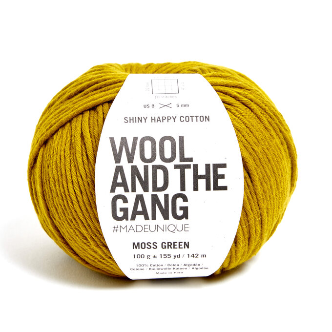 Wool and the Gang Moss Green Shiny Happy Cotton 100g image number 1
