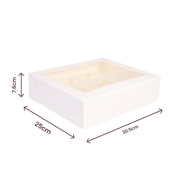 White Cupcake Box 12 Wells  image number 4