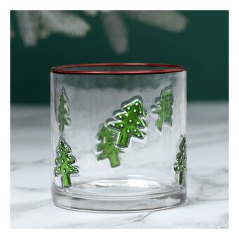 Christmas Tree Glass Tealight Holder 10cm