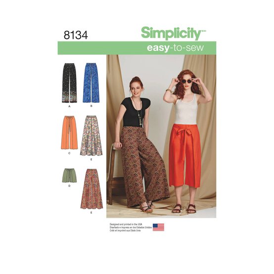 Simplicity Women&rsquo;s Trousers Sewing Pattern 8134 (14-22) image number 1