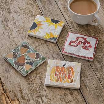 How to Make Autumn Mosaic Coasters