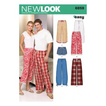 New Look Men and Women's Pyjamas Sewing Pattern 6859