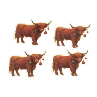 Highland Cow Card Toppers 4 Pack 