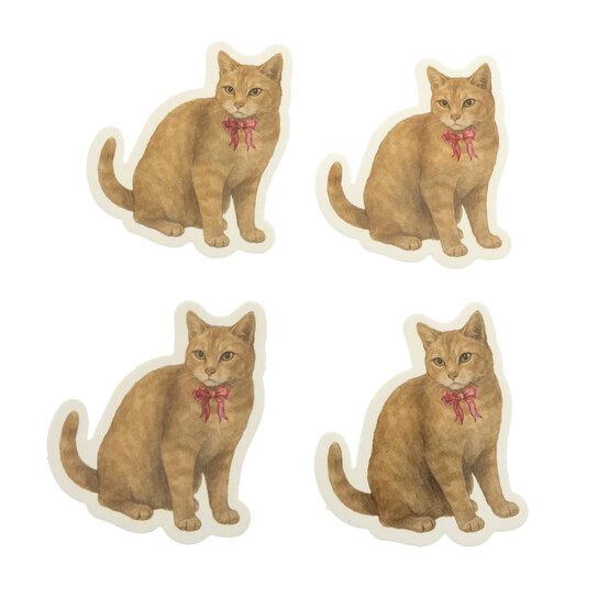 Cat with Bow Card Toppers 4 Pack image number 1