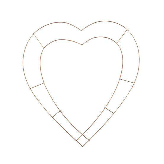 Copper Heart Wire Wreath Frame 38cm