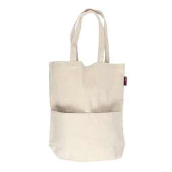 Natural Cotton Tote Shopping Bag with Pocket 38cm x 42cm x 10cm