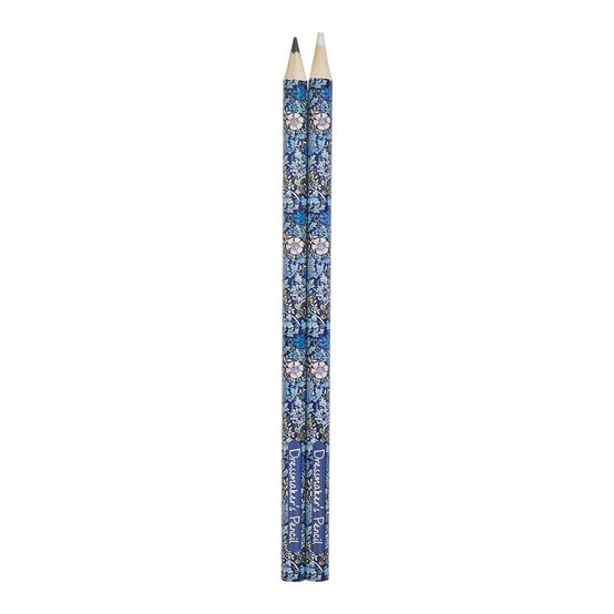 Blue Woodblock Floral Dressmaker’s Pencils 2 Pack image number 2