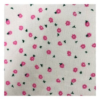Cream Ditsy Floral Polycotton Print Fabric by the Metre