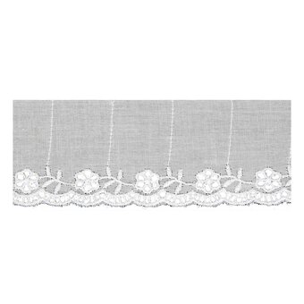 White 45mm Cotton Broderie Trim by the Metre