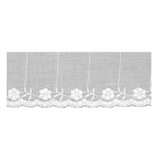 White 45mm Cotton Broderie Trim by the Metre image number 1