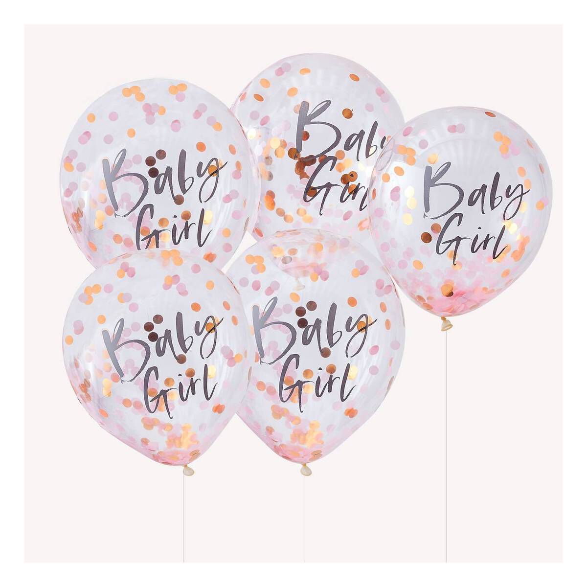 Ginger Ray Twinkle Twinkle Baby Girl Confetti Balloons 5 Pack | Hobbycraft