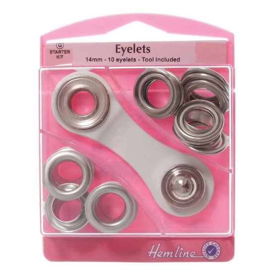 Hemline Eyelets Starter Kit 14mm 10 Pack image number 1