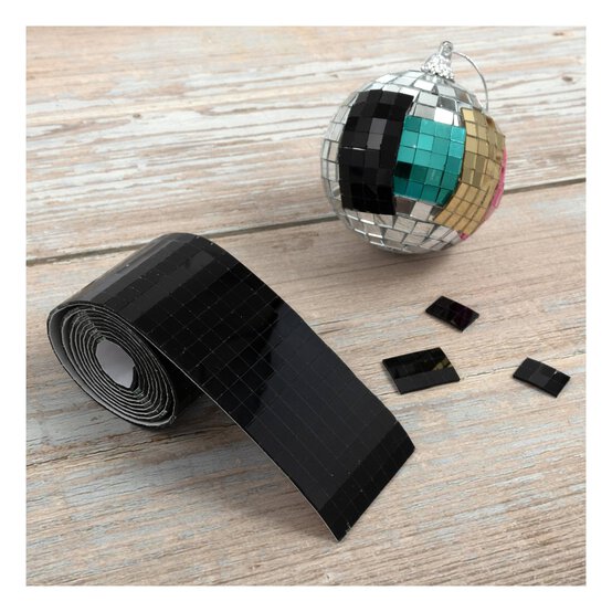 Black Mosaic Mirror Roll 1m image number 2