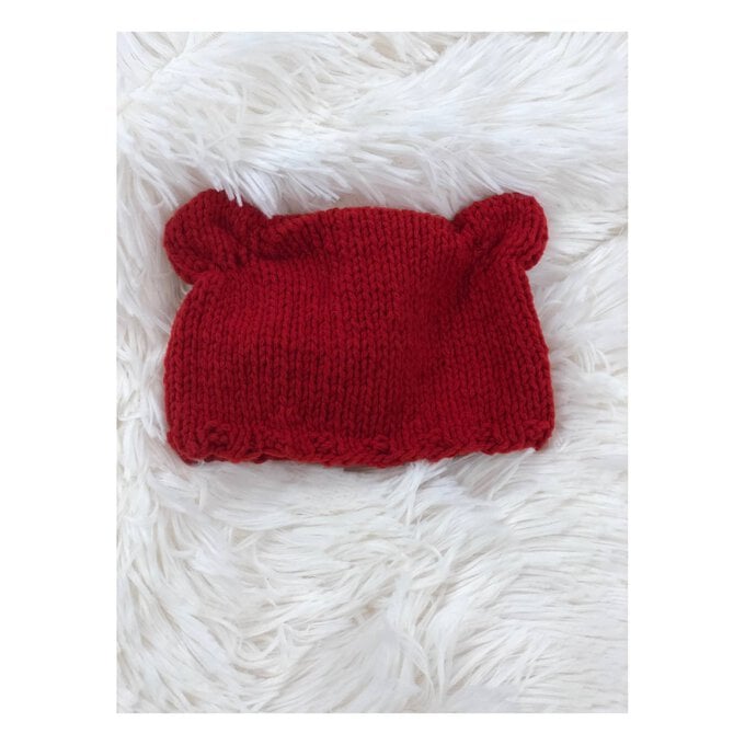 FREE PATTERN Lion Brand Preemie Hat with Ears L80013 image number 1