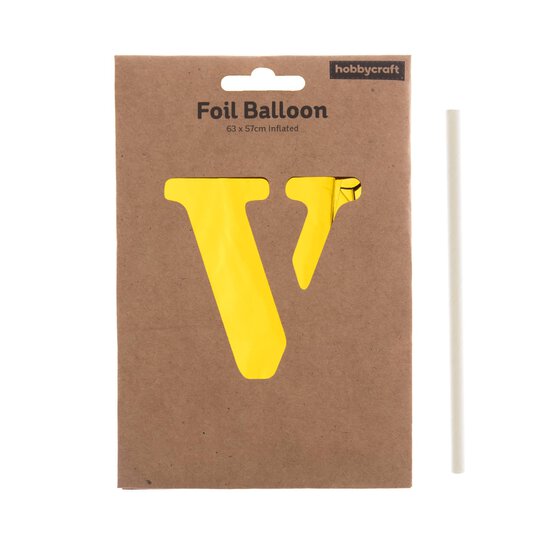 Extra Large Gold Foil Letter V Balloon image number 3