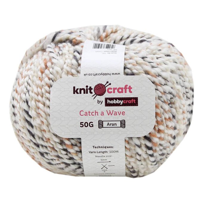 Knitcraft Cream Catch a Wave Aran Yarn 50g image number 1