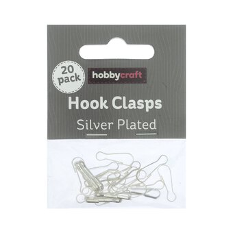 Silver-Plated Hook Clasps 18mm 20 Pack