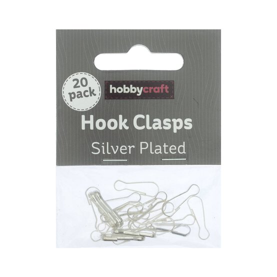 Silver-Plated Hook Clasps 18mm 20 Pack image number 1