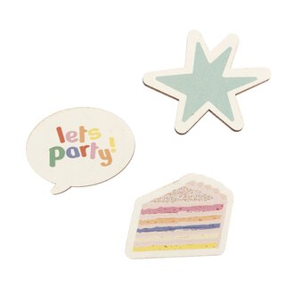 Let&rsquo;s Party Wooden Toppers 3 Pack