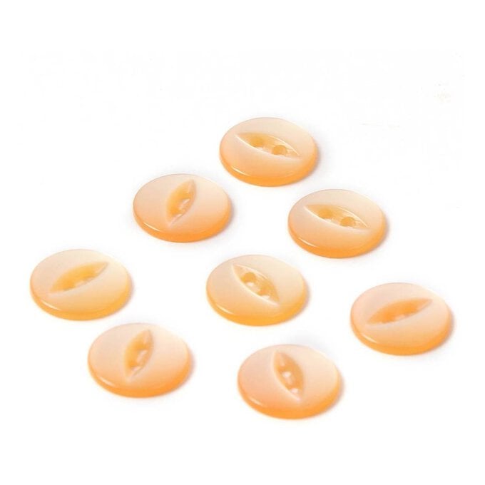 Hemline Orange Basic Fish Eye Button 8 Pack image number 1