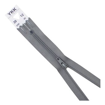 YKK Light Grey Dress and Skirt Zip 30cm
