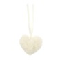 Cream Faux Fur Heart Pom 9cm image number 3