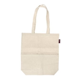 Natural Cotton Tote Shopping Bag with Pocket 38cm x 42cm x 10cm