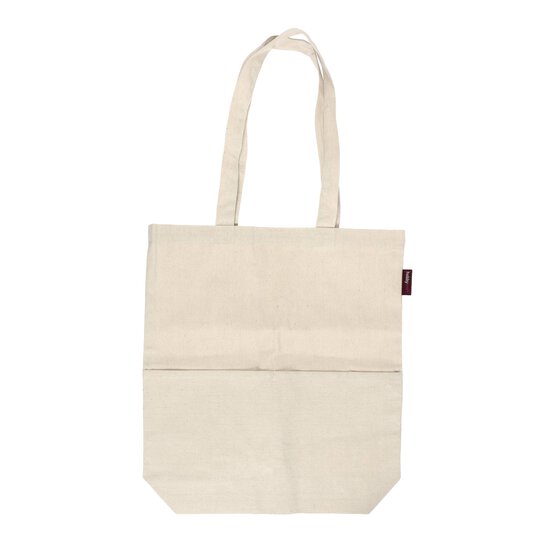 Natural Cotton Tote Shopping Bag with Pocket 38cm x 42cm x 10cm image number 1