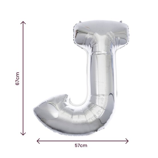 Extra Large Silver Foil Letter J Balloon image number 2