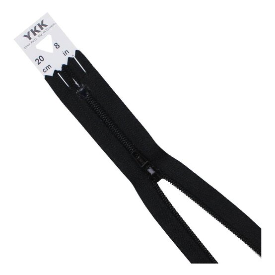 YKK Black Dress and Skirt Zip 20cm image number 1