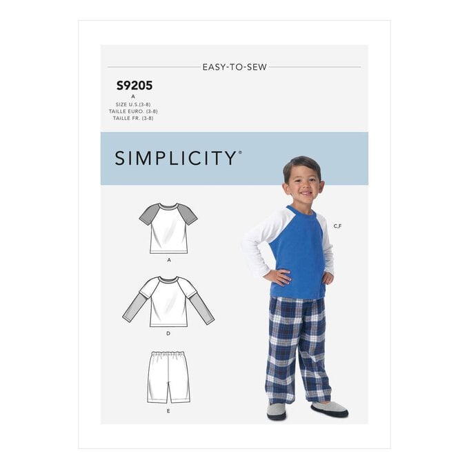 Simplicity Kids’ Sleepwear Sewing Pattern S9205 (3-8) image number 1