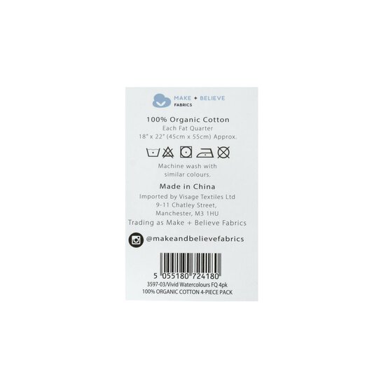 Vivid Watercolour Cotton Fat Quarters 4 Pack image number 8