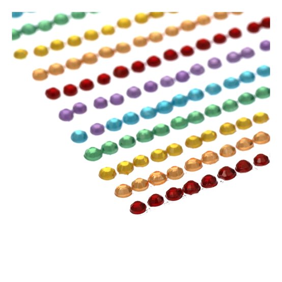 Rainbow Adhesive Gem Strips 72 Pack image number 3