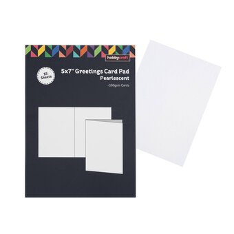 Pearlescent Greetings Card Pad 5 x 7 Inches 15 Pack
