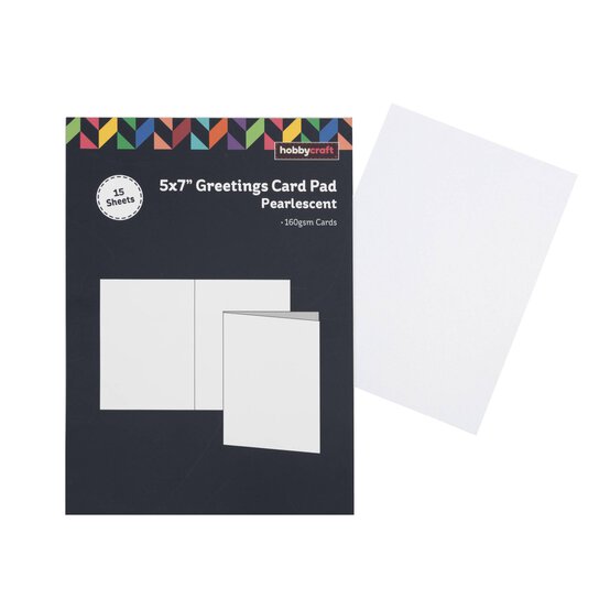 Pearlescent Greetings Card Pad 5 x 7 Inches 15 Pack image number 1