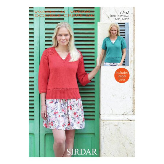 Sirdar Wash 'n' Wear Double Crepe DK Tops Digital Pattern 7762 image number 1