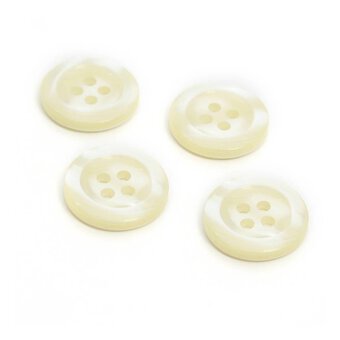 Hemline Cream Basic Shirt Blouse Button 4 Pack