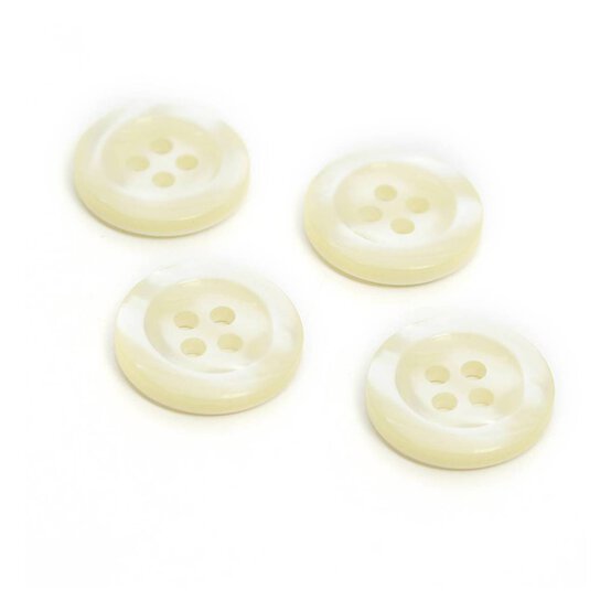 Hemline Cream Basic Shirt Blouse Button 4 Pack image number 1