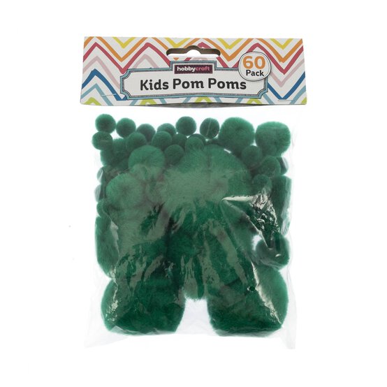 Dark Green Pom Poms 60 Pack image number 4