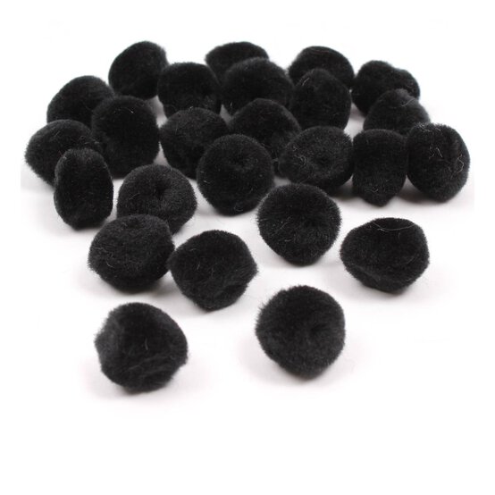 Black Pom Poms 2cm 25 Pack image number 1