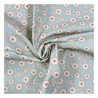 Toybox Treasures Sage Buttons Cotton Fabric by the Metre