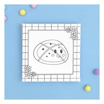 Mini Hot Cross Bun Colour-in Canvas
