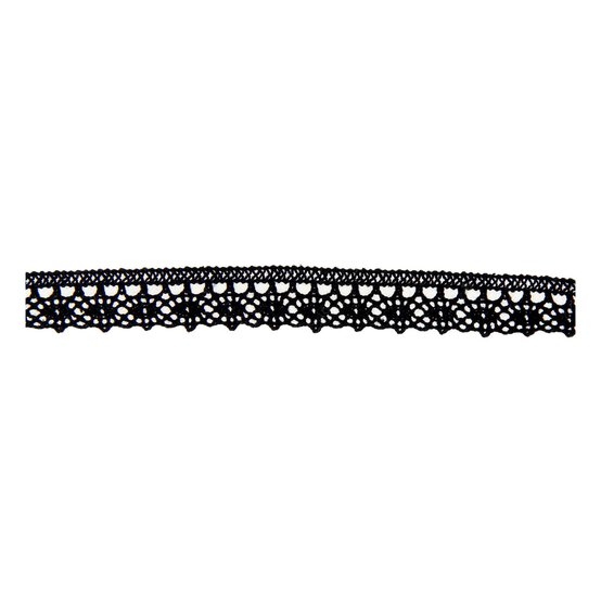 Black 25mm Cotton Lace Trim by the Metre image number 1